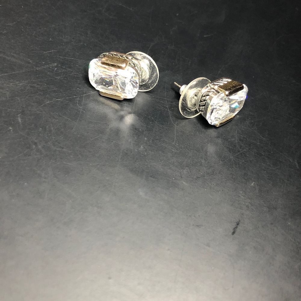 Clear Crystal Stud Earrings - Women Jewelry